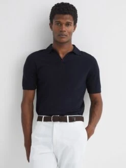 Reiss Dark Brown Elmont Woven Belt -Style Trend Shop U32996s2