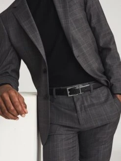 Reiss Black/Brown Ricky Reversible Leather Belt -Style Trend Shop U32997s2