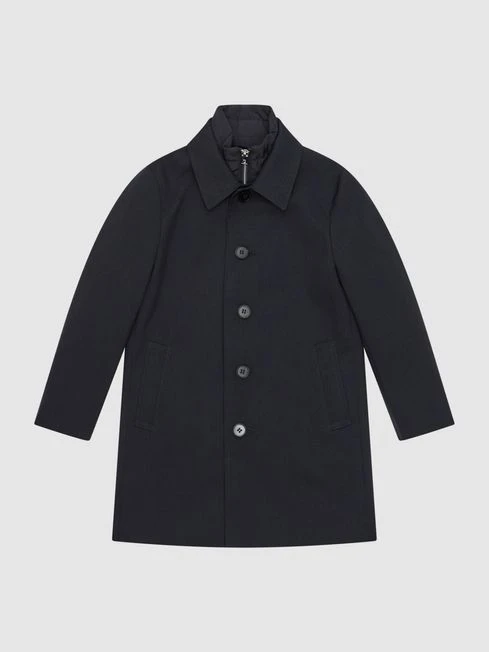 Reiss Navy Perrin Junior Mac With Zip Through Funnel Neck Insert 4 Reiss Navy Perrin Junior Mac With Zip Through Funnel Neck Insert - Image 2