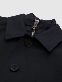 Reiss Navy Perrin Junior Mac With Zip Through Funnel Neck Insert 11 Reiss Navy Perrin Junior Mac With Zip Through Funnel Neck Insert -Style Trend Shop U40814s5