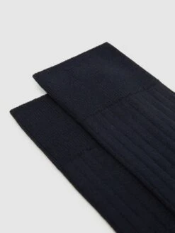 Reiss Navy Fela Ribbed Socks -Style Trend Shop U49 334s3