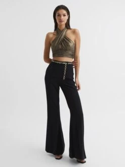 Reiss Gold Camilla Oval Chain Belt -Style Trend Shop U56877s3