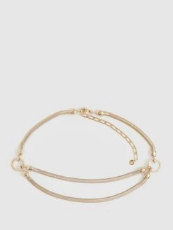 Reiss Gold Cleo Snake Chain Belt -Style Trend Shop U63568s2