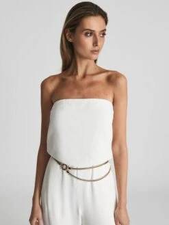 Reiss Gold Cleo Snake Chain Belt -Style Trend Shop U63568s3