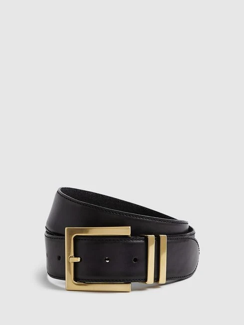 Reiss Black Brompton Leather Belt 3 Reiss Black Brompton Leather Belt