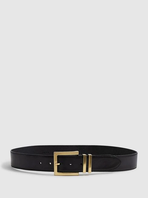 Reiss Black Brompton Leather Belt 7 Reiss Black Brompton Leather Belt - Image 5