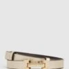 Reiss Gold Hayley Leather Square Hinge Belt -Style Trend Shop U70 225s