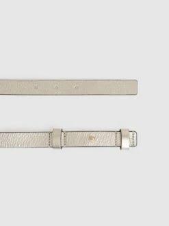 Reiss Gold Hayley Leather Square Hinge Belt -Style Trend Shop U70225s3