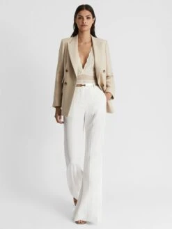 Reiss Gold Hayley Leather Square Hinge Belt -Style Trend Shop U70225s6