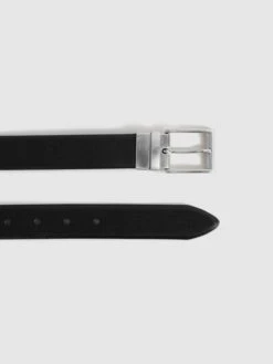 Reiss Black Ricky Reversible Leather Belt -Style Trend Shop U70735s5