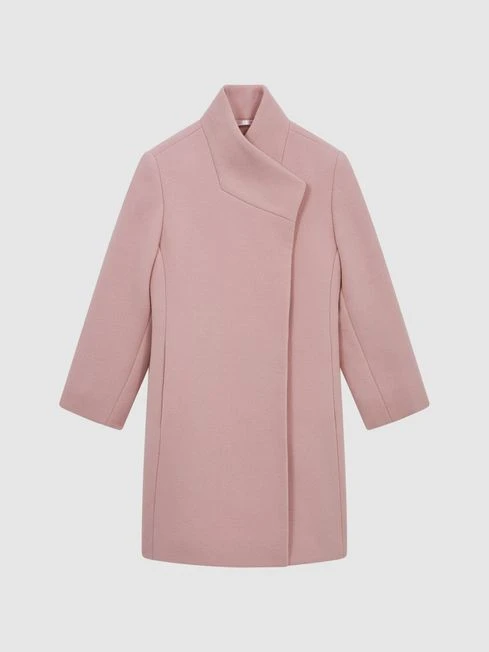 Reiss Pink Kia Senior Wool Blend Coat 4 Reiss Pink Kia Senior Wool Blend Coat - Image 2
