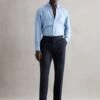 Reiss Navy Kin Slim Fit Linen Trousers -Style Trend Shop U79 028s