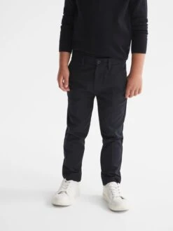 Reiss Navy Eastbury Senior Slim Fit Chinos -Style Trend Shop U79587s3