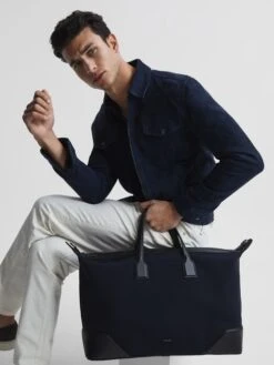 Reiss Dark Navy Elliot Neoprene Holdall -Style Trend Shop U90743s3
