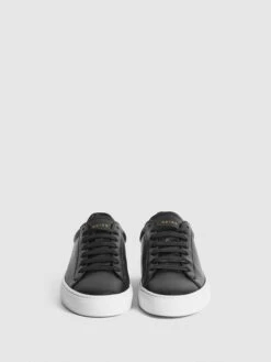 Reiss Black Finley Lace Up Leather Trainers -Style Trend Shop U98970s4