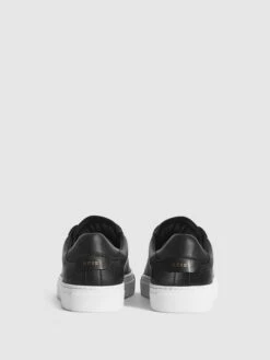 Reiss Black Finley Lace Up Leather Trainers -Style Trend Shop U98970s5