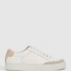 Reiss White/Mineral Pink Ashley Low Top Leather Trainers -Style Trend Shop U99 236s