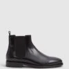 Reiss Black Tenor Leather Chelsea Boots -Style Trend Shop U99 254s