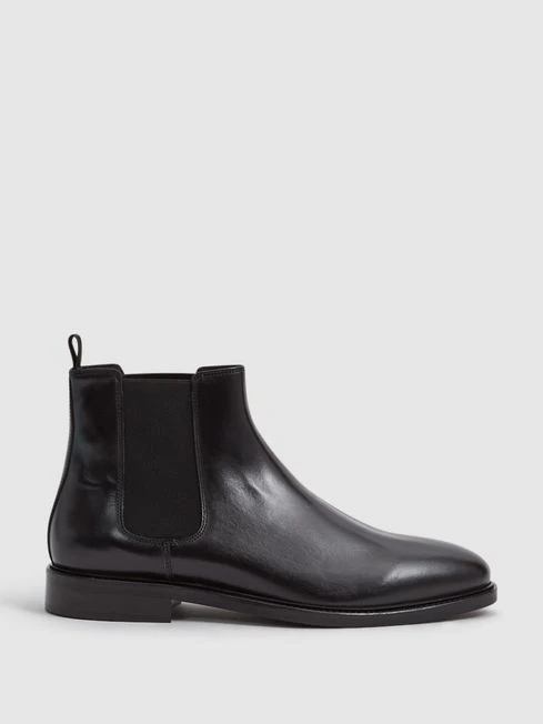 Reiss Black Tenor Leather Chelsea Boots 3 Reiss Black Tenor Leather Chelsea Boots