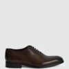 Reiss Dark Brown Bay Leather Whole Cut Shoes -Style Trend Shop U99 258s