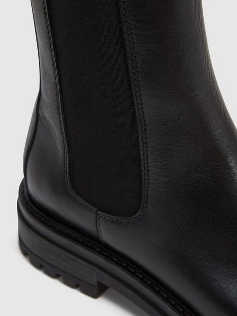 Reiss Black Thea Boots Leather Pull On Chelsea Boots 7 Reiss Black Thea Boots Leather Pull On Chelsea Boots - Image 5