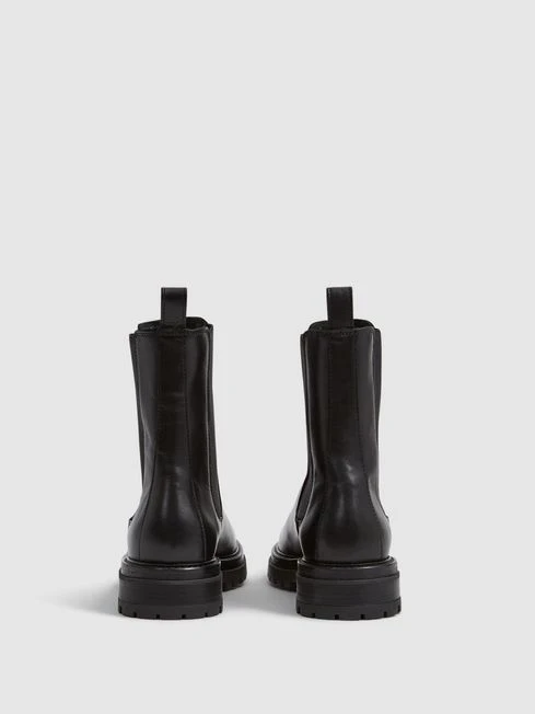 Reiss Black Thea Boots Leather Pull On Chelsea Boots 8 Reiss Black Thea Boots Leather Pull On Chelsea Boots - Image 6