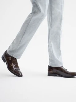 Reiss Brown Rivington Leather Monk Strap Shoes 10 Reiss Brown Rivington Leather Monk Strap Shoes -Style Trend Shop U99256s3