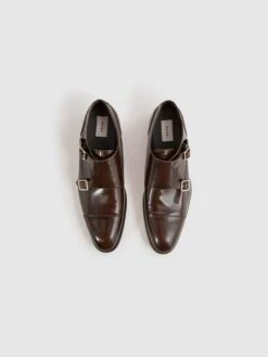 Reiss Brown Rivington Leather Monk Strap Shoes 11 Reiss Brown Rivington Leather Monk Strap Shoes -Style Trend Shop U99256s4