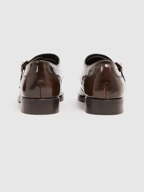 Reiss Brown Rivington Leather Monk Strap Shoes 8 Reiss Brown Rivington Leather Monk Strap Shoes - Image 6
