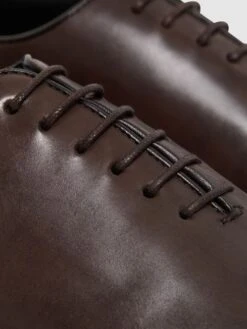 Reiss Dark Brown Bay Leather Whole Cut Shoes -Style Trend Shop U99258s7