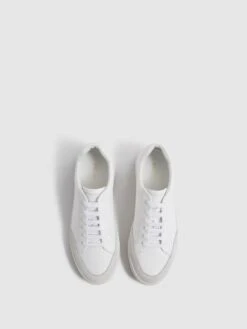 Reiss White Ashley Low Top Leather Trainers -Style Trend Shop U99269s4